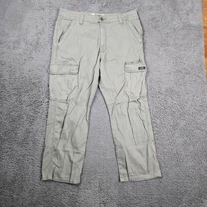 Wrangler Authentics Mens Cargo Pants Khaki Cotton Blend Size 35x30 Outdoor